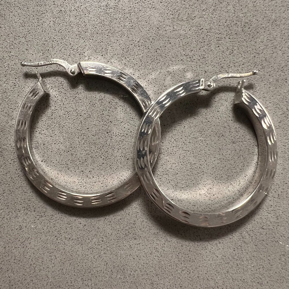White Gold hoop earrings